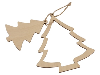 Подвеска деревянная Две ёлочки Подвеска деревянная Две ёлочки