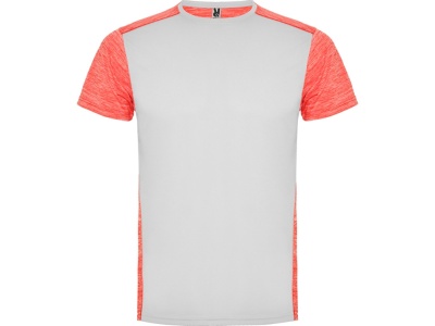 Спортивная футболка Zolder мужская, белый/меланжевый неоновый коралловый