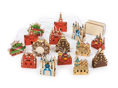 Ёлочная гирлянда с лампами Достопримечательности России Ёлочная гирлянда с лампами Достопримечательности России