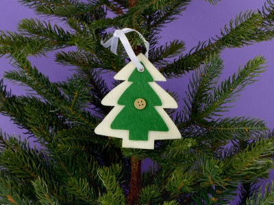 Подвеска из фетра Елка с липучкой Подвеска из фетра Елка с липучкой