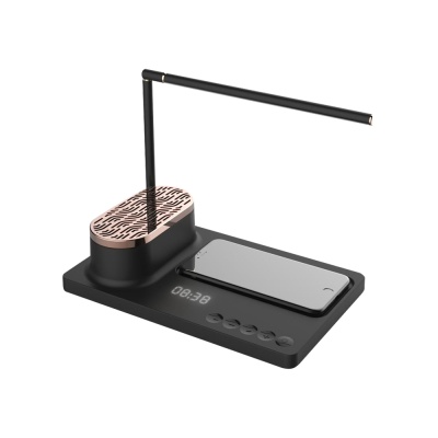 Интерьерная лампа c колонкой, беспроводной зарядкой и дисплеем Volando Интерьерная лампа c колонкой, беспроводной зарядкой и дисплеем Volando