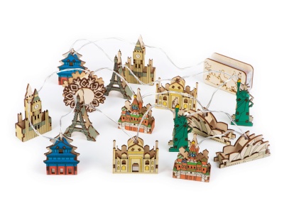 Ёлочная гирлянда с лампами Достопримечательности мира Ёлочная гирлянда с лампами Достопримечательности мира