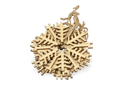 Набор деревянных снежинок, 6шт Набор деревянных снежинок, 6шт