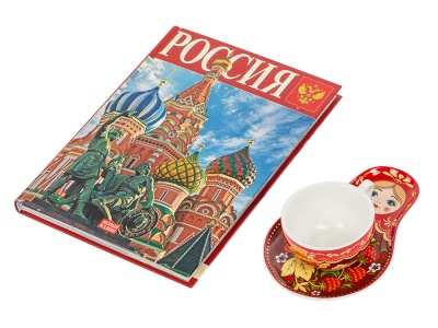 Набор Моя Россия: чайно-кофейная пара Матрешка и книга Россия на русском. языке Набор Моя Россия: чайно-кофейная пара Матрешка и книга Россия на русском. языке