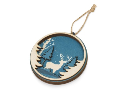 Подвеска деревянная многослойная Рождественская встреча Подвеска деревянная многослойная Рождественская встреча