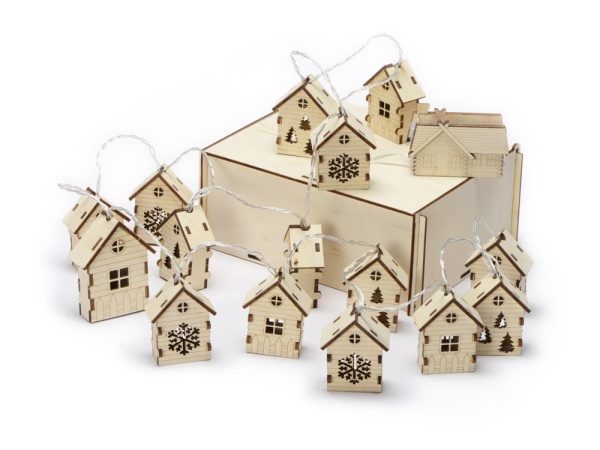 Елочная гирлянда с лампочками Зимняя сказка деревянная + деревянная коробка с наполнителем-стружкой Ларь Елочная гирлянда с лампочками Зимняя сказка деревянная + деревянная коробка с наполнителем-стружкой Ларь