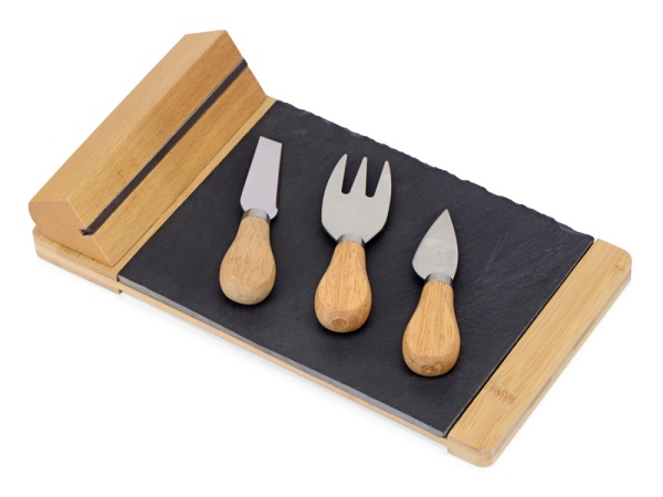 Набор для сыра из сланцевой доски и ножей Bamboo collection Taleggio Набор для сыра из сланцевой доски и ножей Bamboo collection Taleggio