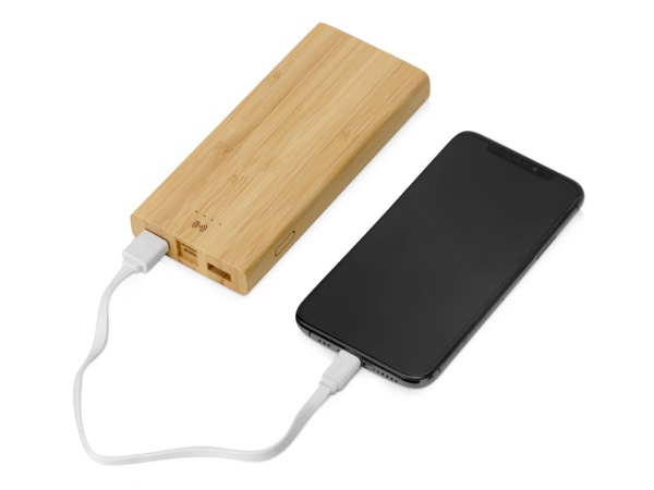 Внешний беспроводной аккумулятор из бамбука Bamboo Air, 10000 mAh Внешний беспроводной аккумулятор из бамбука Bamboo Air, 10000 mAh