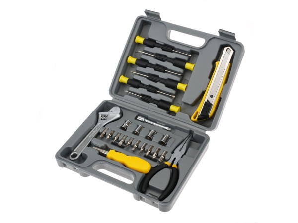 Набор инструментов Stinger, 25 инструментов, в пластиковом кейсе, 230x180x50 мм, серый Набор инструментов Stinger, 25 инструментов, в пластиковом кейсе, 230x180x50 мм, серый