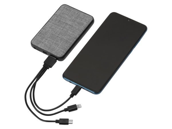 Внешний аккумулятор из rPET Reborn, 5000 mAh Внешний аккумулятор из rPET Reborn, 5000 mAh