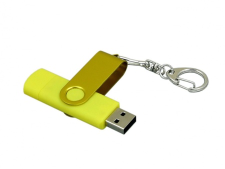 USB 2.0- флешка на 64 Гб с поворотным механизмом и дополнительным разъемом Micro USB USB 2.0- флешка на 64 Гб с поворотным механизмом и дополнительным разъемом Micro USB