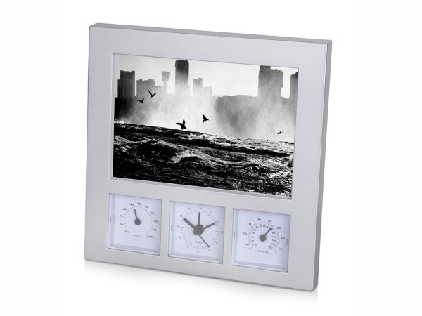 Часы с будильником, термометром, гигрометром и фоторамкой Часы с будильником, термометром, гигрометром и фоторамкой