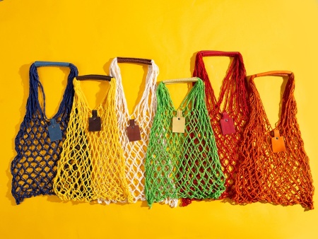 Авоська Dream из натурального хлопка с кожаными ручками, 15 л