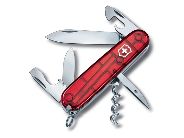Нож перочинный VICTORINOX Spartan, 91 мм, 12 функций, полупрозрачный красный Нож перочинный VICTORINOX Spartan, 91 мм, 12 функций, полупрозрачный красный