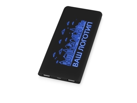 Внешний аккумулятор с подсветкой логотипа Faros, soft-touch, 4000 mAh Внешний аккумулятор с подсветкой логотипа Faros, soft-touch, 4000 mAh
